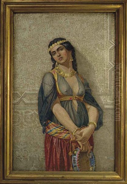 Untitled (young Gypsy Woman) Oil Painting by Antonio Salviati