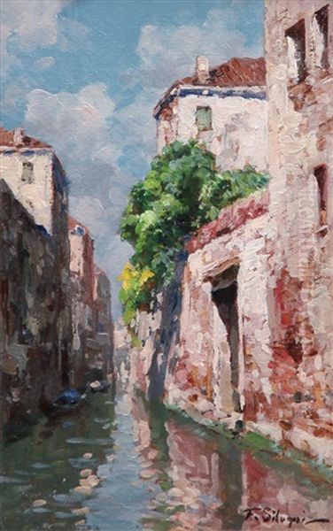 Canale Veneziano Rio Del Forno Oil Painting by Giovanni Salviati