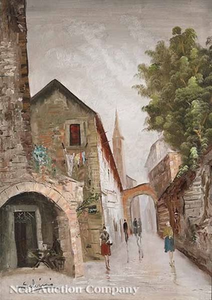 The Cafe Oil Painting by Salvino Salvini