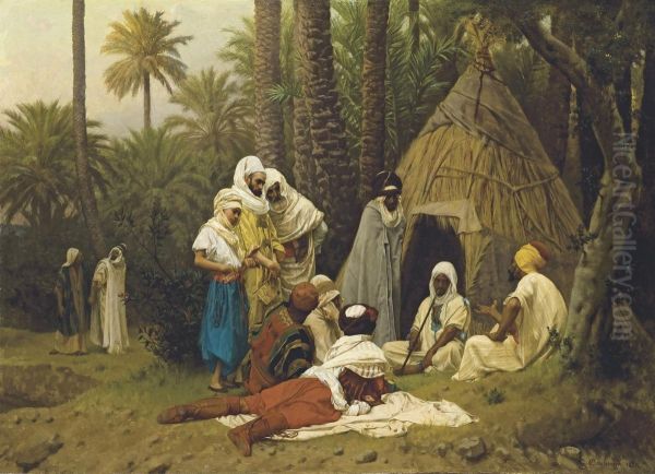 El Hiasseub, Conteur Arabe Oil Painting by Gustave Clarence Rodolphe Boulanger