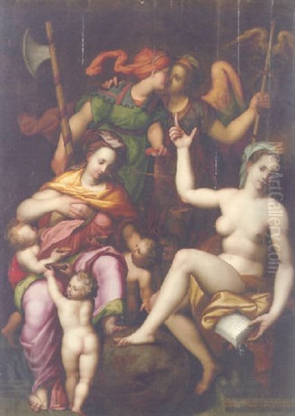 An Allegory Of The Psalm Of David Oil Painting by Orazio Samacchini