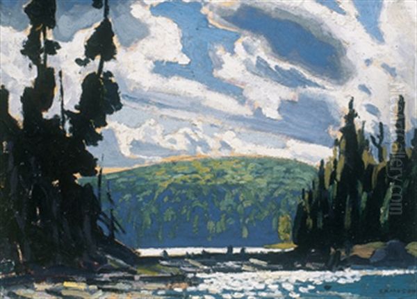 Canoe Lake Oil Painting by Joseph Ernest Sampson