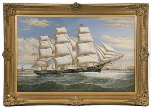 Ship 'onward'; John Frederick Nickels Oil Painting by Percy A. Sanborn