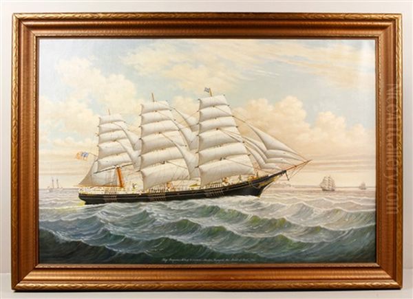 Ship Iroquois; Albert V. Nickels, Master, Searsport, Me. Built At Bath Oil Painting by Percy A. Sanborn