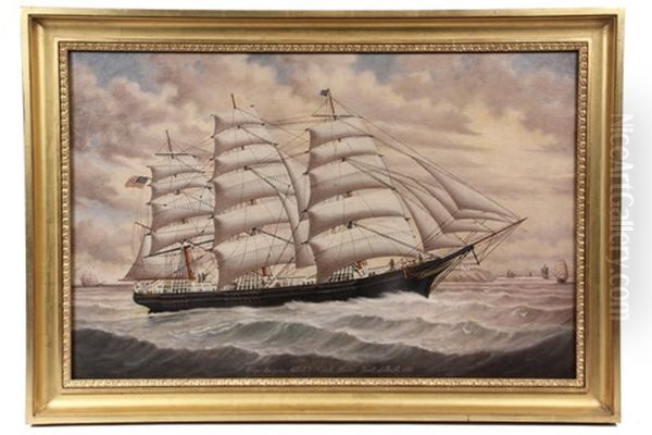 Portrait Of The Sailing Ship Iroquois Oil Painting by Percy A. Sanborn