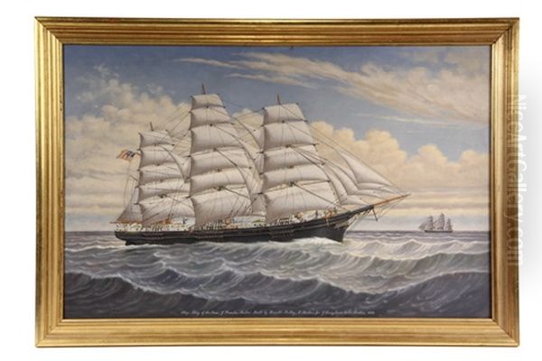 Ships Portrait 'glory Of The Seas' Oil Painting by Percy A. Sanborn