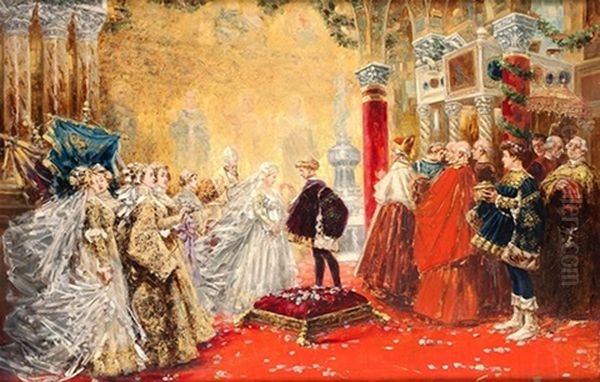 La Boda Del Principe Oil Painting by Salvador Sanchez Barbudo