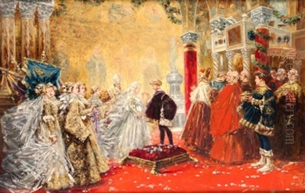 La Boda Del Principe Oil Painting by Salvador Sanchez Barbudo