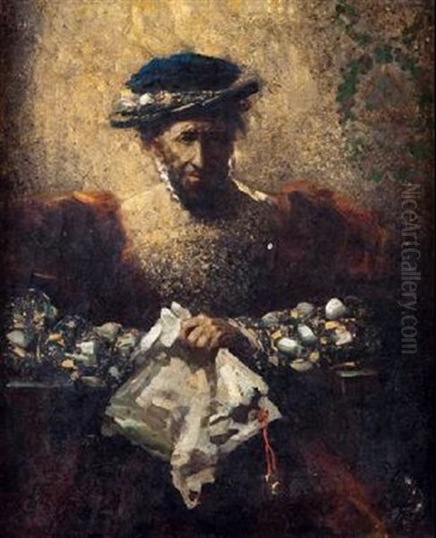 Personaje De Corte Oil Painting by Salvador Sanchez Barbudo