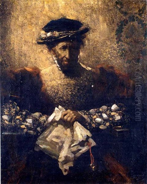 Retrato De Caballero Renacentista Oil Painting by Salvador Sanchez Barbudo