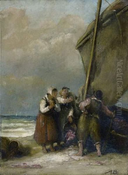 Le Retour De La Peche Oil Painting by Auguste I Boulard