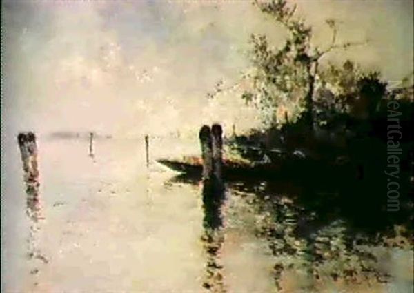 The Lagoon, Venice Oil Painting by Salvador Sanchez Barbudo