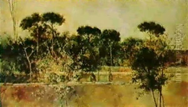 Veduta Del Pincio Oil Painting by Salvador Sanchez Barbudo