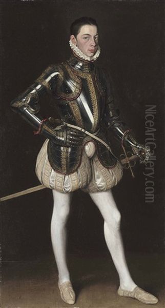 Alessandro Farnese In Armor by Alonso Sanchez Coello