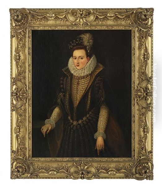 Portrait Of A Spanish Court Lady, Possibly Infanta Catalina Micaela Of Austria (1567-1597) Oil Painting by Alonso Sanchez Coello