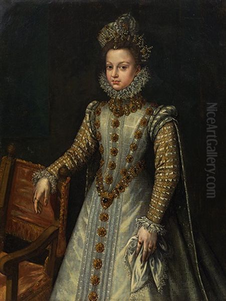 Isabella Clara Eugenia Of Spain (1566-1633) Oil Painting by Alonso Sanchez Coello