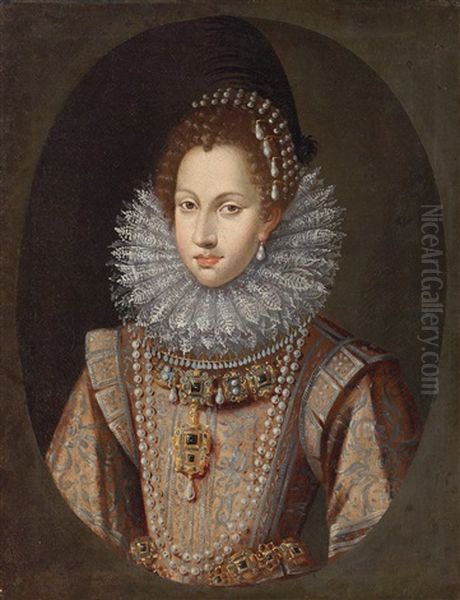 Alleged Portrait Of Margaret Of Austria (1584-1611), Queen Of Spain by Alonso Sanchez Coello