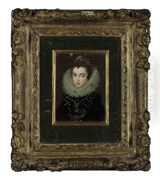 Portrait Of A Lady In Black With A Ruff Oil Painting by Alonso Sanchez Coello