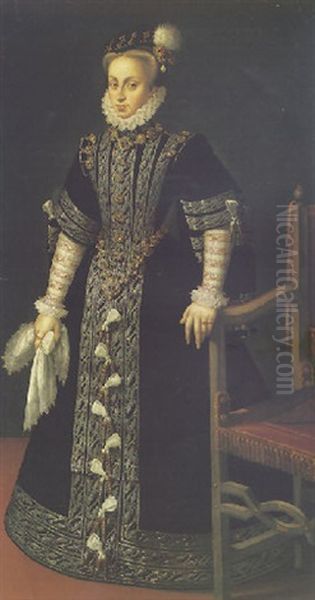 Portrait Of Anne Of Austria, Fourth Wife Of Philip Ii Of Spain by Alonso Sanchez Coello