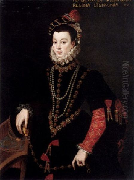 Portrait Of Isabella De Valois Queen Of Spain Oil Painting by Alonso Sanchez Coello