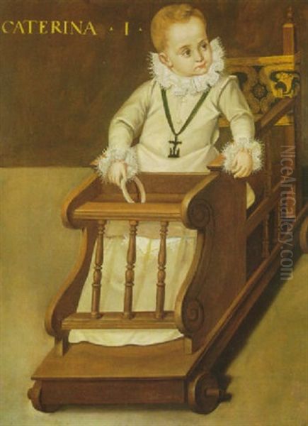 Portrait Of A Child, Caterina, Aged 1, Seated In Her        