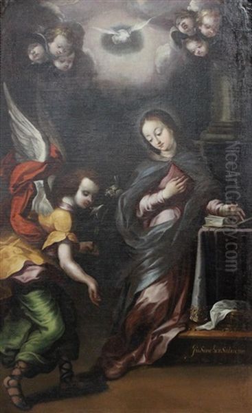 Annunciation Oil Painting by Juan Sanchez Salmeron