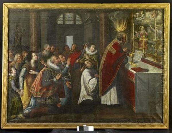 Saint Louis De Gonzague Recevant La Premiere Communion De Saint Charles Borromee Oil Painting by Juan (Fray) Sanchez y Cotan