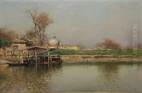 Afueras De Venecia Oil Painting by Emilio Sanchez-Perrier