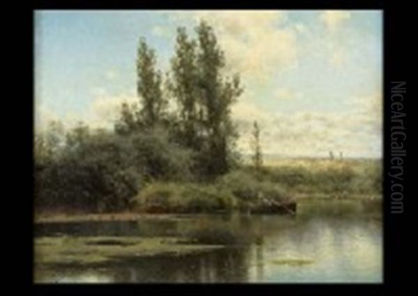 Pond Oil Painting by Emilio Sanchez-Perrier