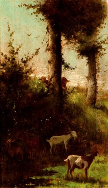 Paisaje Con Cabras, Pontoise Oil Painting by Emilio Sanchez-Perrier