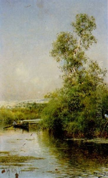 River Bend Oil Painting by Emilio Sanchez-Perrier