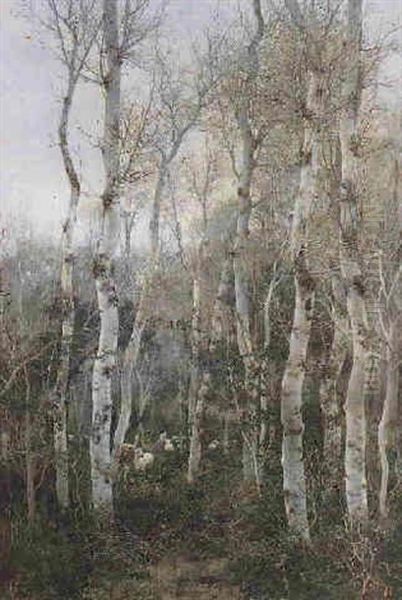 Boirch Forest Oil Painting by Emilio Sanchez-Perrier