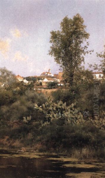 A View Of Alcal Oil Painting by Emilio Sanchez-Perrier