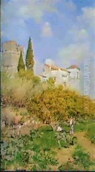 The Orange Grove, Sevilla Oil Painting by Emilio Sanchez-Perrier