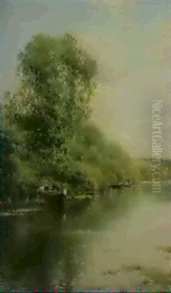 Bords De L'oise, Chaponval Oil Painting by Emilio Sanchez-Perrier