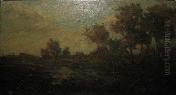 Riviere Dans Un Paysage Oil Painting by Hippolyte Boulenger