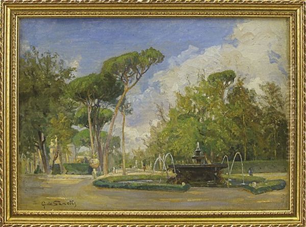 La Fontana Del Parco Oil Painting by Giuseppe De Sanctis