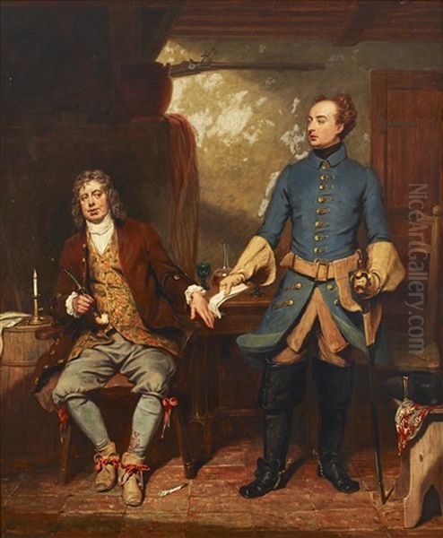 Kung Karl Xii Och Otto Arnold Von Paykull Oil Painting by Johan Gustav Sandberg