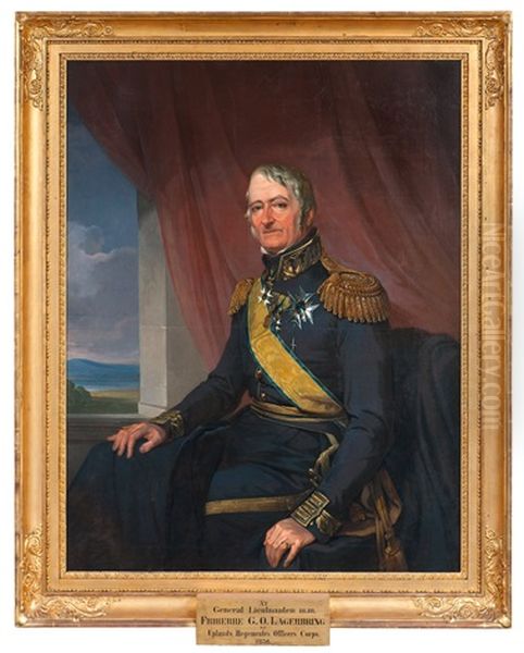 Portrait Of Generallojtnant Gustaf Olof Lagerbring (1769-1847) Oil Painting by Johan Gustav Sandberg