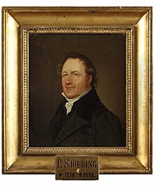 Portratt Av Professor Per Sjobring Oil Painting by Johan Gustav Sandberg