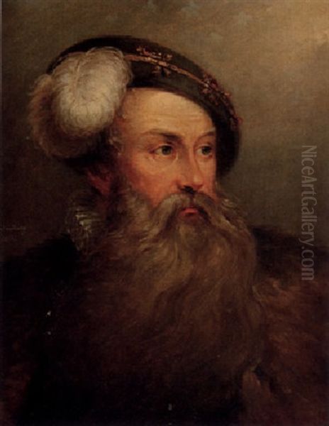 Potratt Av Gustav Vasa Oil Painting by Johan Gustav Sandberg