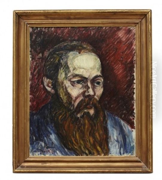 Portratt Av Dostojevsky Oil Painting by Goesta (Adrian G. Fabian) Sandels