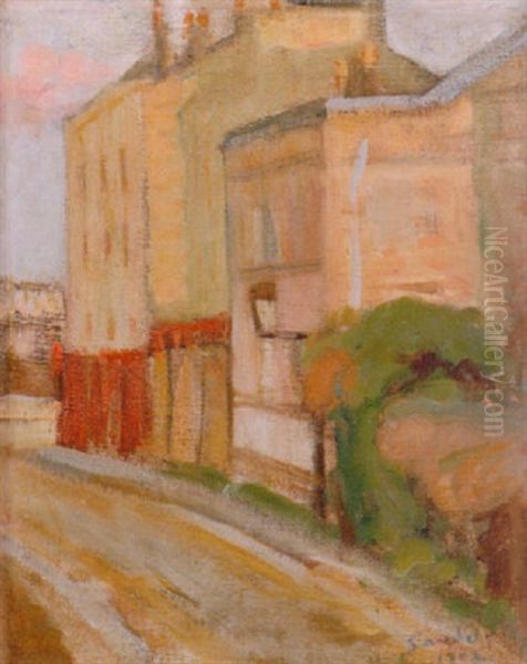 Gatubild - Montparnasse, Paris Oil Painting by Goesta (Adrian G. Fabian) Sandels