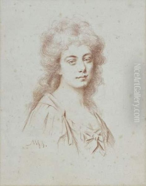 Portrait De Femme En Buste Oil Painting by Marie Genevieve Bouliard