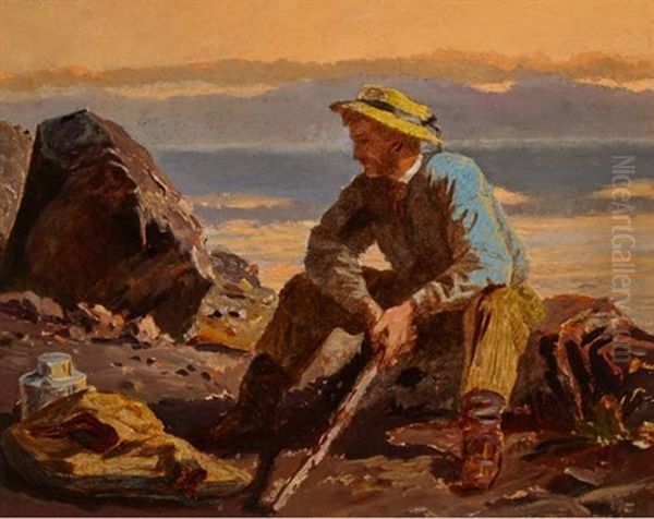 Le Repos Du Voyageur Oil Painting by Henry Sandham