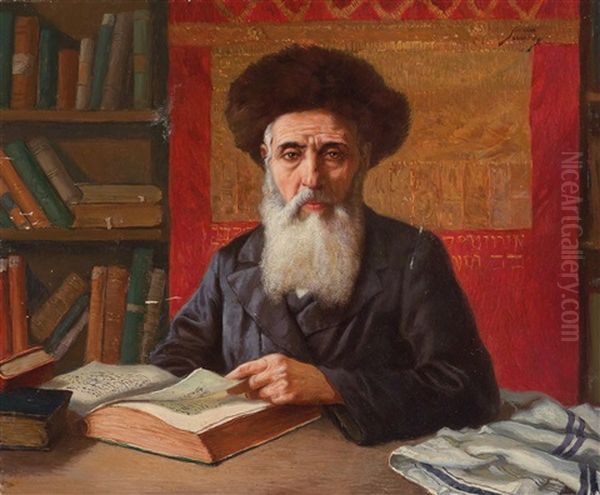 Rabbiner Oil Painting by Max Sandor