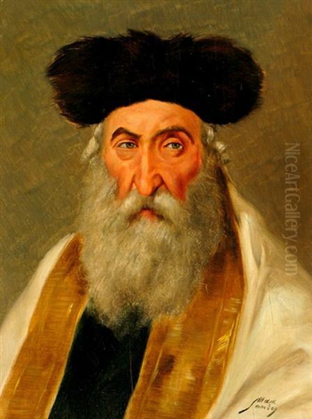 Rabbi Oil Painting by Max Sandor