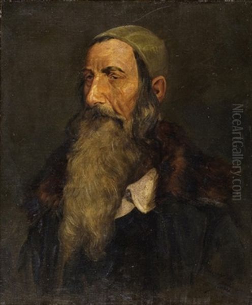 Portrait Of A Jew Oil Painting by Max Sandor