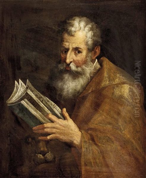 Der Hl. Evangelist Marcus Mit Dem Lowen Oil Painting by Joachim von Sandrart the Elder