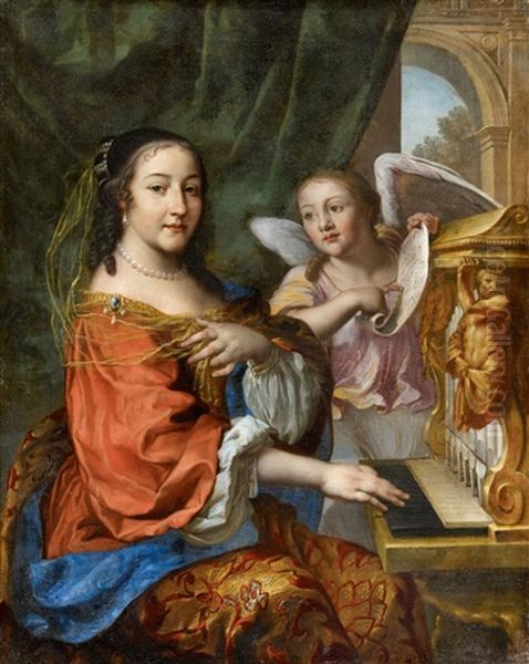 Portrait Of A Lady As Saint Cecilia Oil Painting by Joachim von Sandrart the Elder